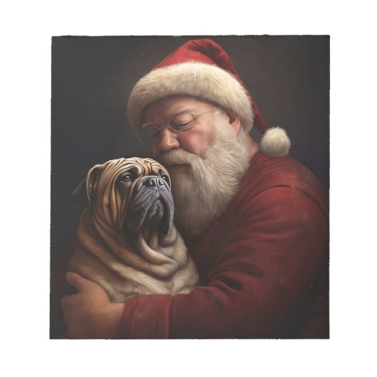 Bloc-note Shar Pei avec Noël Festif du Père Noël (Devant)
