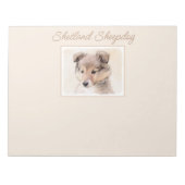 Bloc-note Shetland Sheepdog Puppy Peinture Chien original ar (Devant)