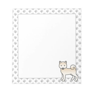 Bloc-note Shiba Inu crème Chien de dessin animé mignon & Pat