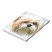 Bloc-note Shih Tzu Dog Eau Couleur Art Peinture (Tourné)