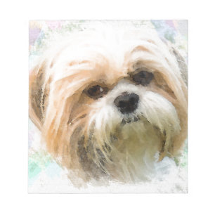Bloc-note Shih Tzu Dog Eau Couleur Art Peinture