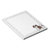 Bloc-note Shih Tzu marron et blanc de dessin animé mignon (Incliné)