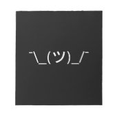 Bloc-note Shrug Emoticon ¯\_(ツ)_/¯ Japanese Kaomoji (Devant)