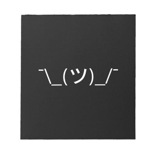 Bloc-note Shrug Emoticon ¯\_(ツ)_/¯ Japanese Kaomoji (Devant)