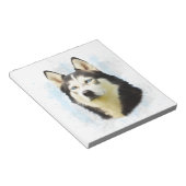 Bloc-note Sibérie Husky Dog Eau Couleur Art Peinture (Incliné)