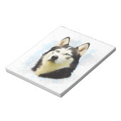 Bloc-note Sibérie Husky Dog Eau Couleur Art Peinture (Tourné)