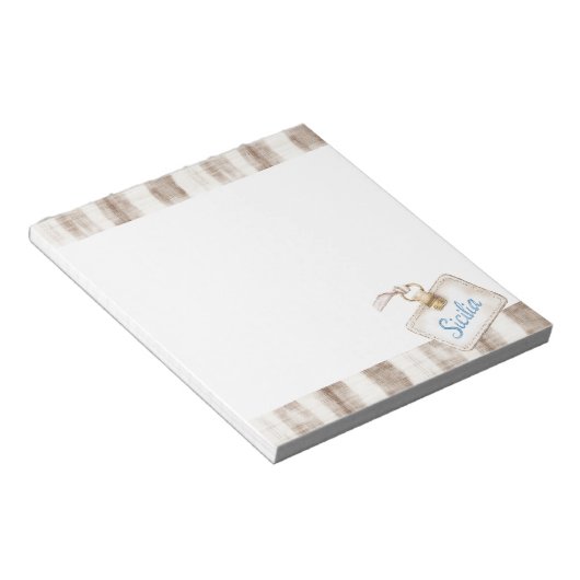 Bloc-note Sicily Cream Rustic Brown Stripes (Incliné)