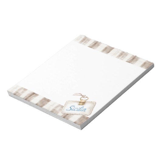 Bloc-note Sicily Cream Rustic Brown Stripes (Tourné)