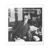 Bloc-note Sigmund Freud Dans Son Bureau Et Citation De Chat  (Devant)