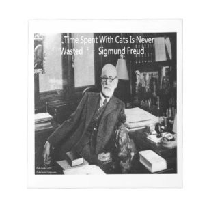 Bloc-note Sigmund Freud Dans Son Bureau Et Citation De Chat 