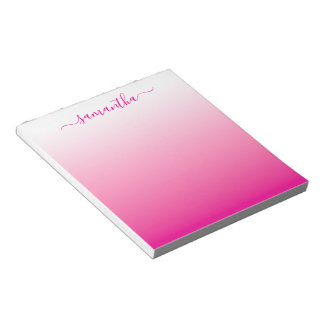 Bloc-note Signature Féminin Dégradé Rose Chaud