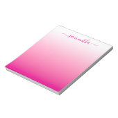 Bloc-note Signature Féminin Dégradé Rose Chaud (Tourné)