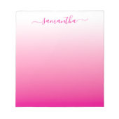 Bloc-note Signature Féminin Dégradé Rose Chaud (Devant)