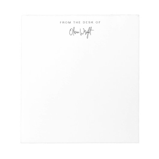 Bloc-note Signature manuscrite typographie conception de scr (Devant)