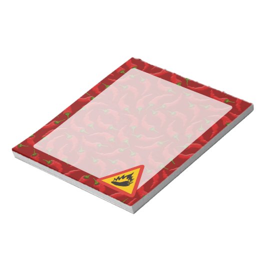 Bloc-note Signe de danger de piment (Tourné)