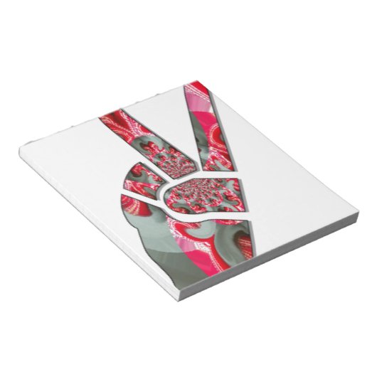 Bloc-note Signe de paix à la main (Incliné)