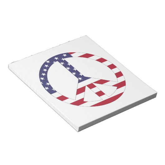 BLOC-NOTE SIGNE DE PAIX DU DRAPEAU AMÉRICAIN (Incliné)