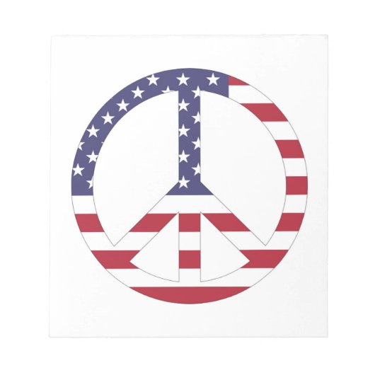 BLOC-NOTE SIGNE DE PAIX DU DRAPEAU AMÉRICAIN (Devant)