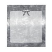 Bloc-note Signe du zodiaque Poissons en style acier grunge (Devant)