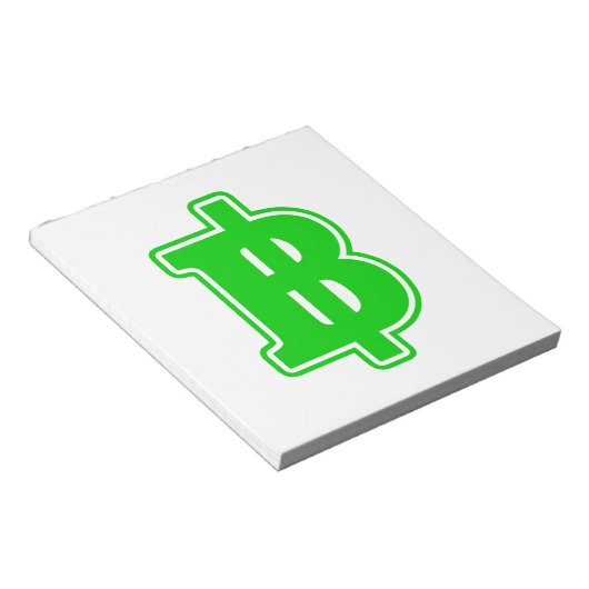 Bloc-note SIGNE VERT BAHT ฿ devises thaïlandaises ฿ (Incliné)