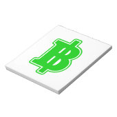 Bloc-note SIGNE VERT BAHT ฿ devises thaïlandaises ฿ (Tourné)