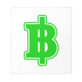 Bloc-note SIGNE VERT BAHT ฿ devises thaïlandaises ฿ (Devant)