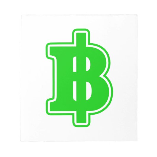 Bloc-note SIGNE VERT BAHT ฿ devises thaïlandaises ฿ (Devant)