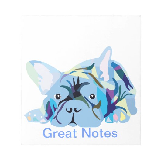 Bloc-note Silhouette de Bouledogue Français (Devant)
