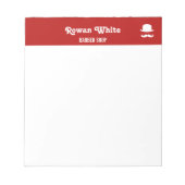 Bloc-note Silhouette de chapeau blanc et de moustache rouge (Devant)