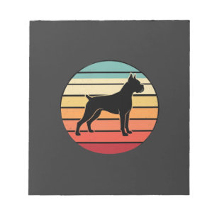 Bloc-note Silhouette de chien Boxer au coucher du soleil Vin