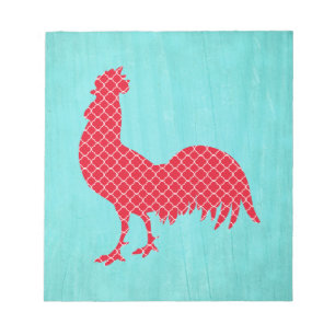 Bloc-note Silhouette de coq modelée par rouge