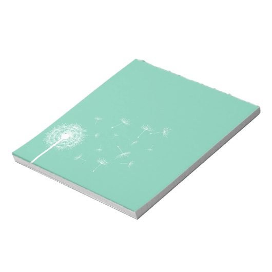 Bloc-note Silhouette de Dandelion blanc (Tourné)