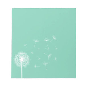 Bloc-note Silhouette de Dandelion blanc