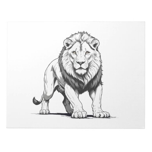 Bloc-note Silhouette de Lion majestueuse dans l'art vectorie (Devant)