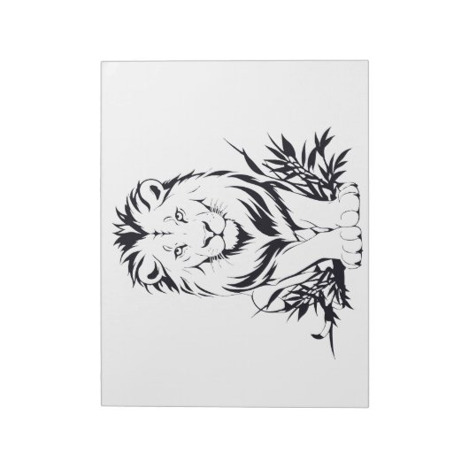 Bloc-note Silhouette de Lion majestueuse dans l'art vectorie (Tourné)