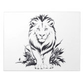 Bloc-note Silhouette de Lion majestueuse dans l'art vectorie (Devant)