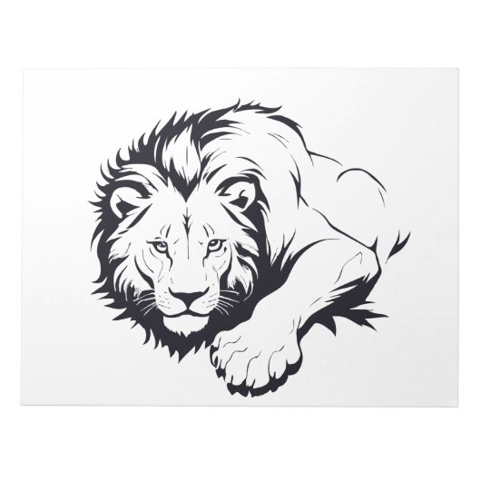Bloc-note Silhouette de Lion majestueuse dans l'art vectorie (Devant)