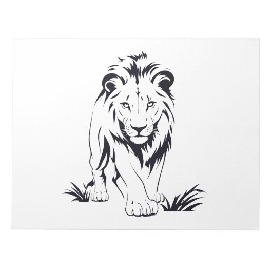Bloc-note Silhouette de Lion majestueuse dans l'art vectorie (Devant)
