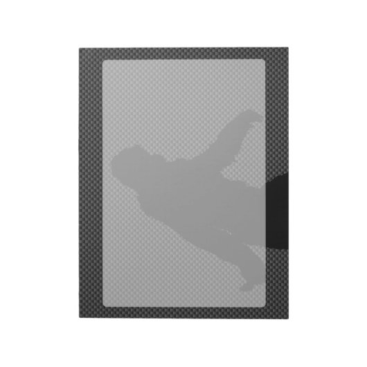 Bloc-note Silhouette Noire Bigfoot Style Fibre de Carbone (Tourné)