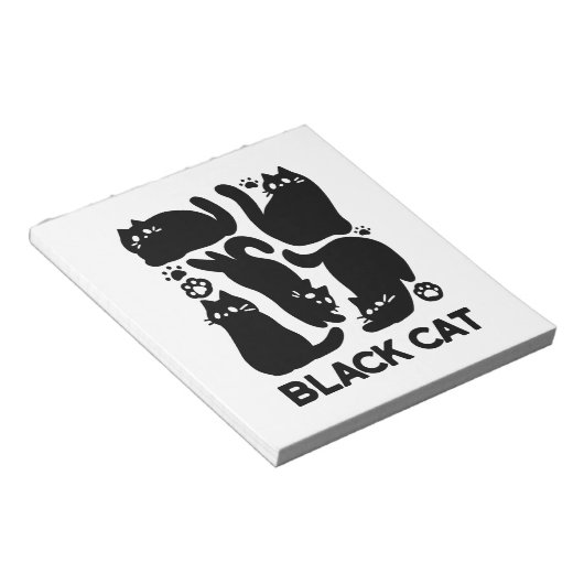 Bloc-note Silhouettes de chat noir - Design Feline mignon (Incliné)