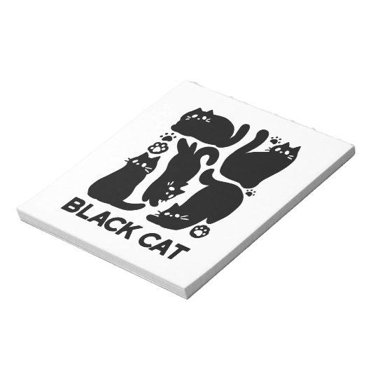 Bloc-note Silhouettes de chat noir - Design Feline mignon (Tourné)