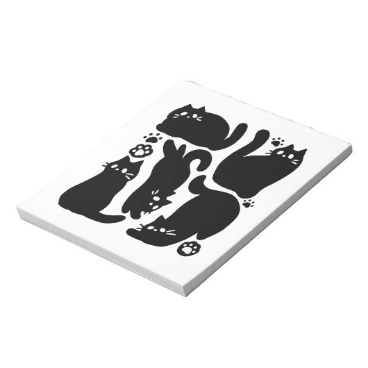 Bloc-note Silhouettes de chat noir - Design Feline mignon (Tourné)