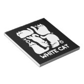 Bloc-note Silhouettes de chaton blanc - Design Feline mignon (Incliné)