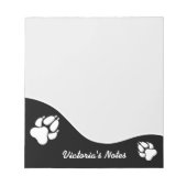 Bloc-note Silhouettes de pattes de chien noir et blanc & tex (Devant)