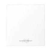 Bloc-note Silver Gris Brush Script Monogramme Moderne tendan (Devant)