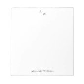 Bloc-note Simple 2 Monogramme Initial Professionnel Bureau G (Devant)