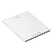 Bloc-note Simple 2 Monogrammes Initiale Marine Professionnel (Incliné)