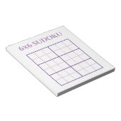 Bloc-note Simple 6 par 6 violet blanc Sudoku Grille Modèle (Incliné)