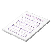 Bloc-note Simple 6 par 6 violet blanc Sudoku Grille Modèle (Tourné)