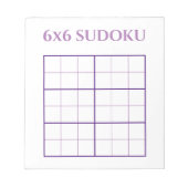 Bloc-note Simple 6 par 6 violet blanc Sudoku Grille Modèle (Devant)